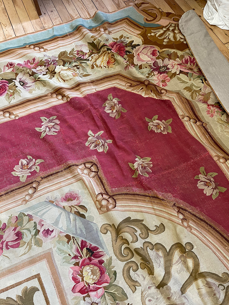 Antique aubusson Carpet - # 78275