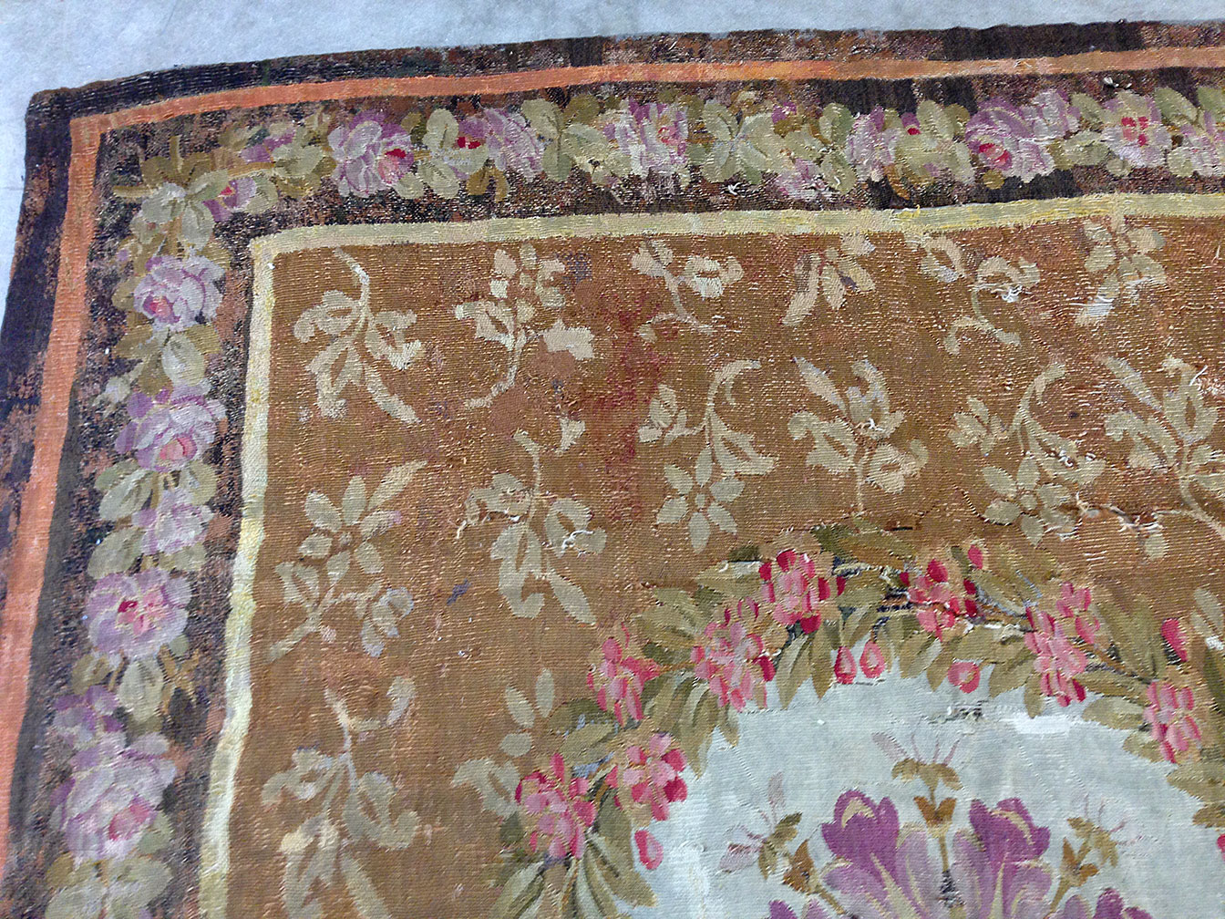 Bazar Oriental Rugs Antique Aubusson Rug 6'2