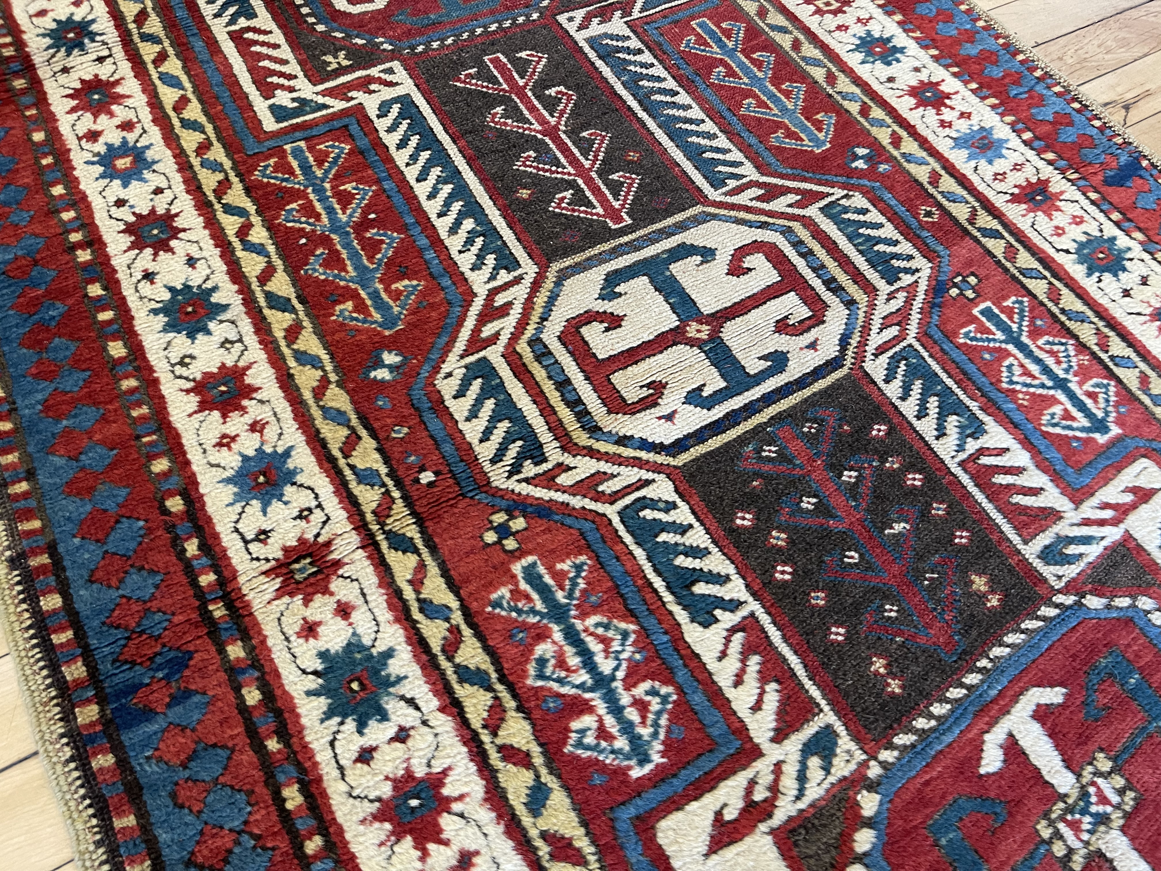 Antique kazak Runner - # 78345