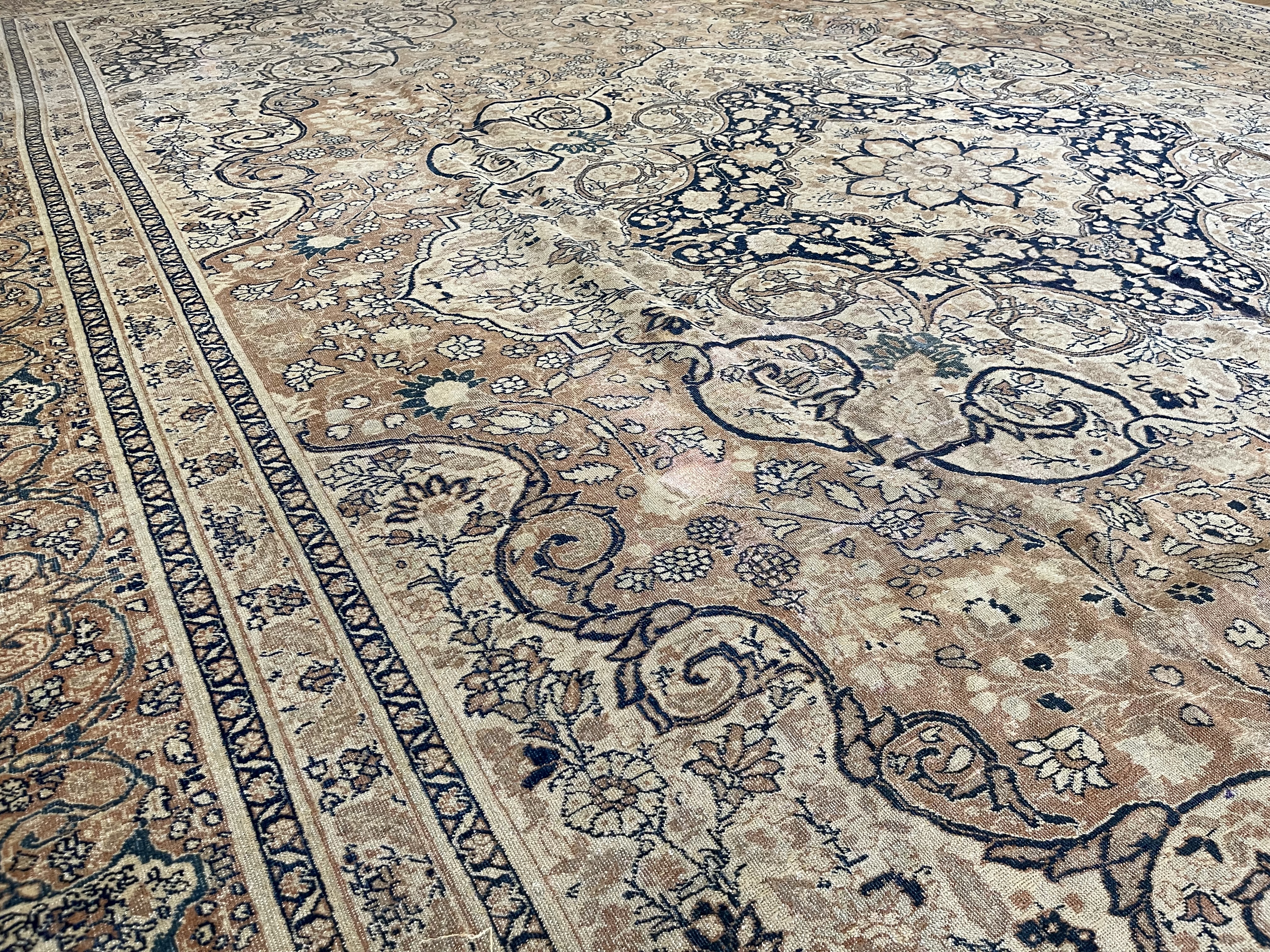 Antique tanriz Carpet - # 78238
