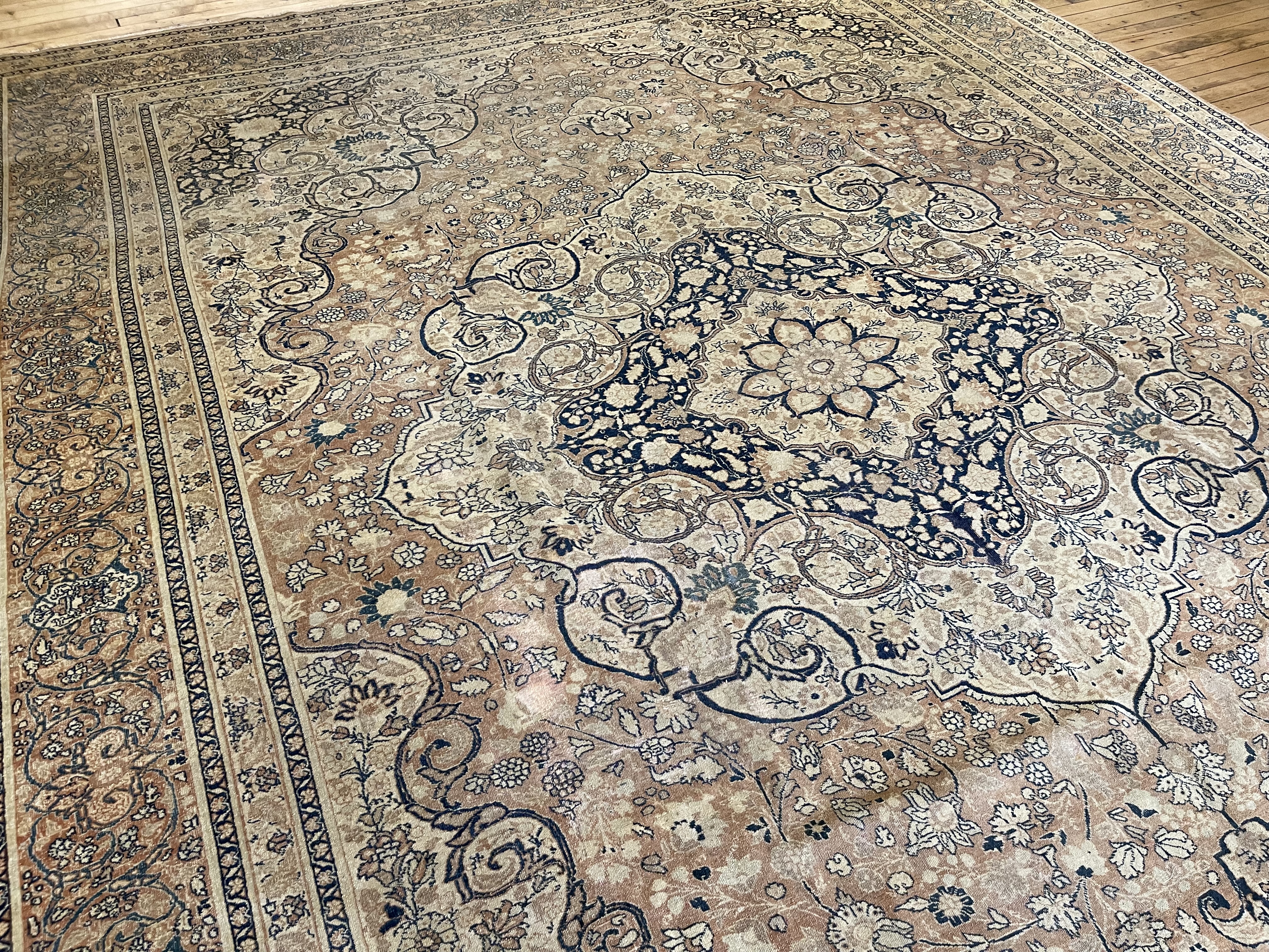 Antique tanriz Carpet - # 78238