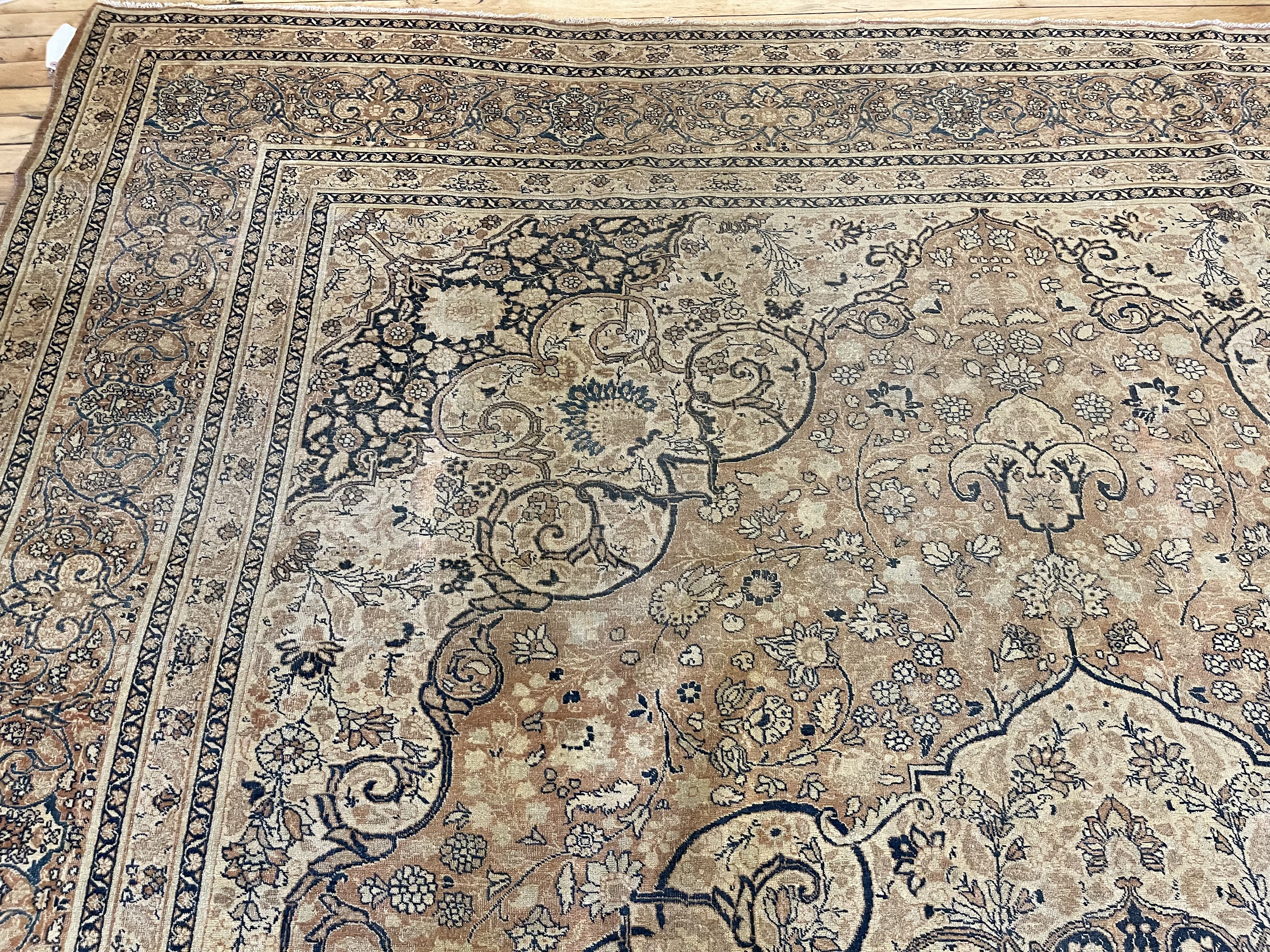 Antique tanriz Carpet - # 78238