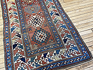 Antique kazak Runner - # 78353